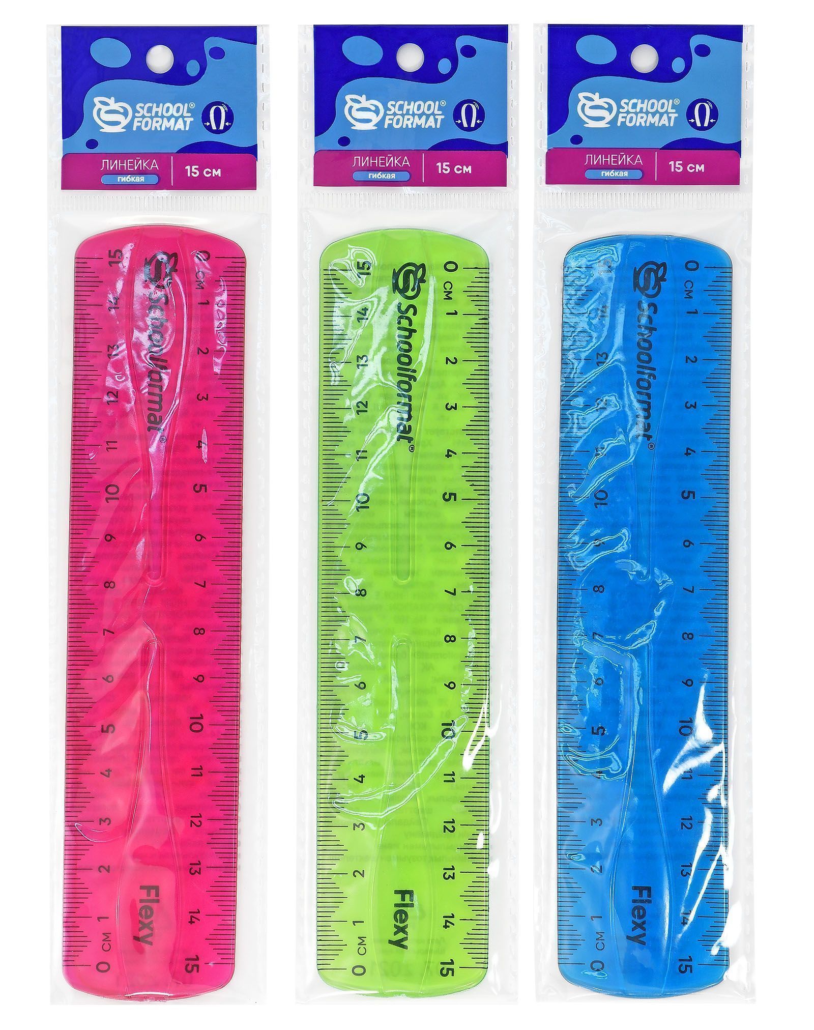 Линейка Schoolformat 15 см пластик гибкая Линейка Schoolformat 15 см пластик гибкая