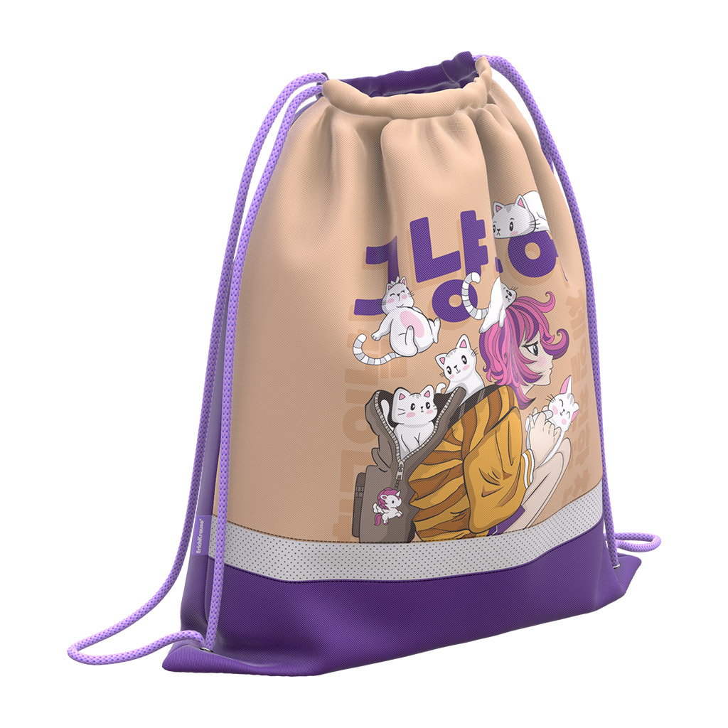 Мешок для обуви ErichKrause с вентиляцией 500x410мм Cats-Pop Мешок для обуви ErichKrause с вентиляцией 500x410мм Cats-Pop