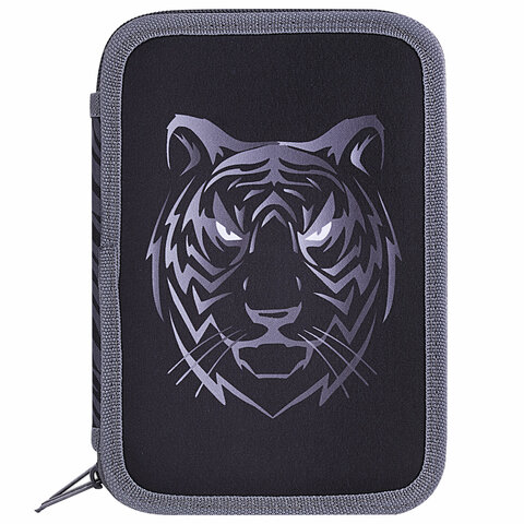 Пенал BRAUBERG, 3 отделения, полиэстер, 21х14 см, "Tiger", 271551 Пенал BRAUBERG, 3 отделения, полиэстер, 21х14 см, "Tiger", 271551