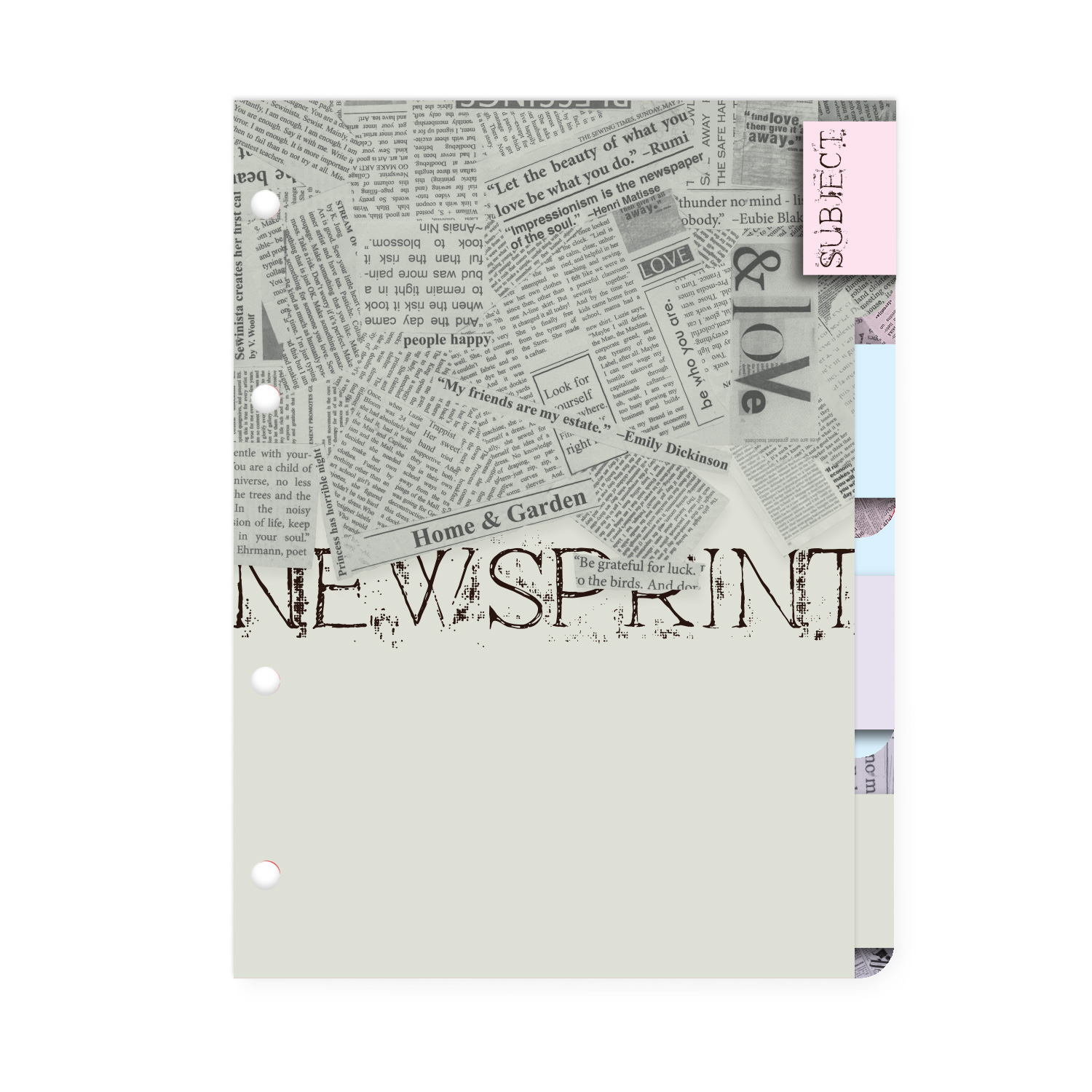 КОМПЛЕКТ РАЗДЕЛИТЕЛЕЙ ДЛЯ ТЕТРАДИ НА КОЛЬЦАХ А5, 4 Л. "ГАЗЕТА" КОМПЛЕКТ РАЗДЕЛИТЕЛЕЙ ДЛЯ ТЕТРАДИ НА КОЛЬЦАХ А5, 4 Л. "ГАЗЕТА"