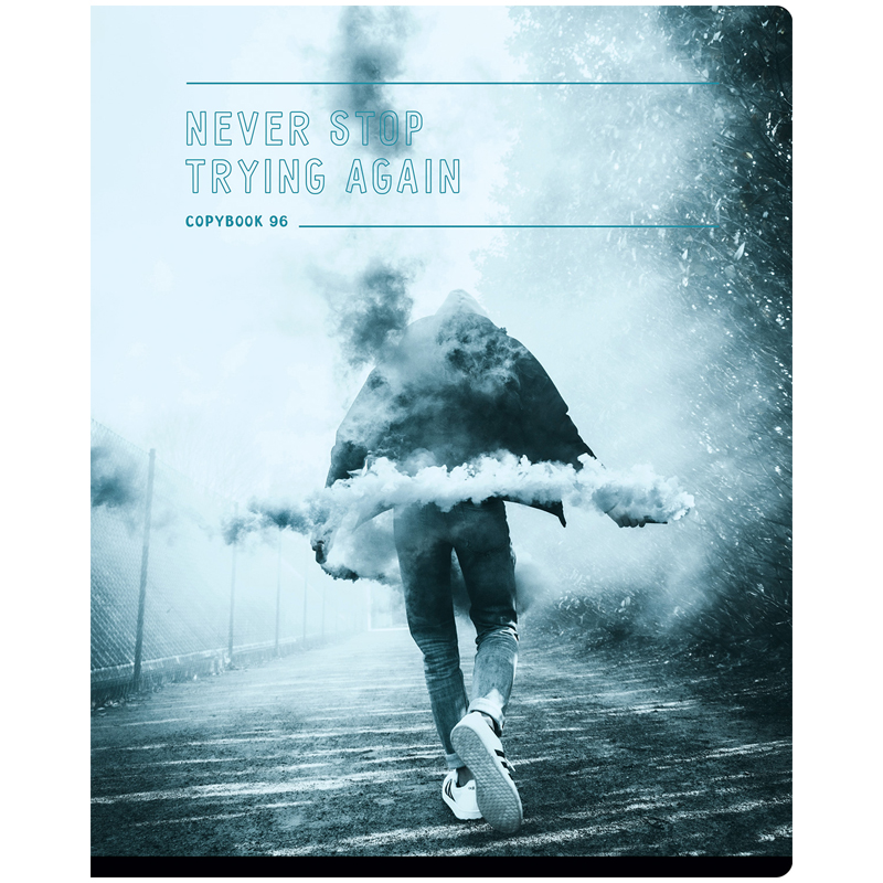 Тетрадь 96л., А5, клетка BG "Never", глянцевая ламинация