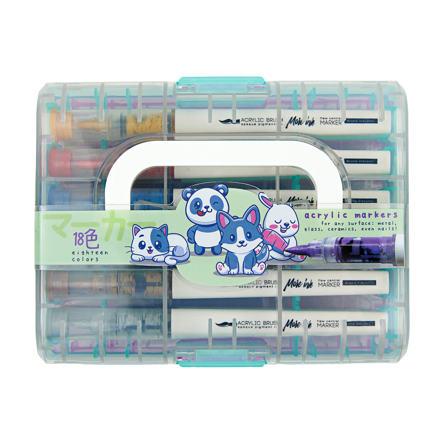 НАБОР МАРКЕРОВ-КИСТЕЙ АКРИЛОВЫХ "KAWAII" 18 ЦВ., УВЕЛИЧЕННЫЙ ОБЪЕМ НАБОР МАРКЕРОВ-КИСТЕЙ АКРИЛОВЫХ "KAWAII" 18 ЦВ., УВЕЛИЧЕННЫЙ ОБЪЕМ