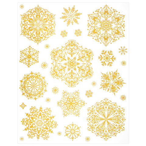Наклейка для окон, 112 СНЕЖИНОК, КОМПЛЕКТ 4 шт., 30х38 см, глиттер, золото, Наклейка для окон, 112 СНЕЖИНОК, КОМПЛЕКТ 4 шт., 30х38 см, глиттер, золото,