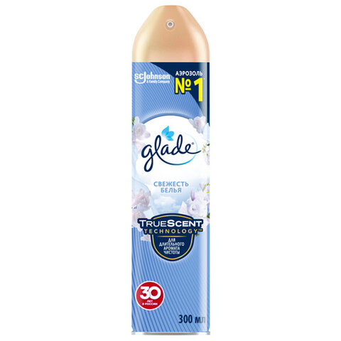 Освежитель воздуха аэрозольный 300 мл, GLADE "Свежесть белья", 864930 Освежитель воздуха аэрозольный 300 мл, GLADE "Свежесть белья", 864930