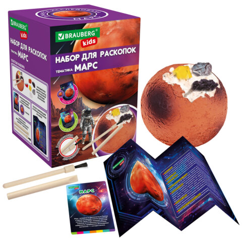 Набор для раскопок "Космос" 9,5х13,3 см, инструменты, 8 видов ассорти,