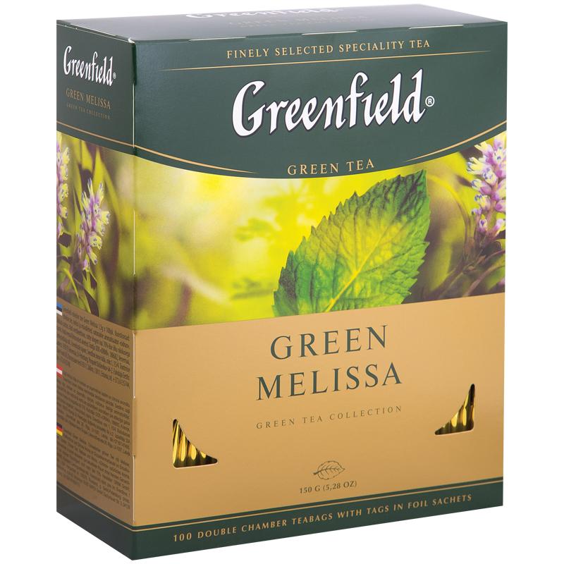 Чай Greenfield "Green Melissa", зеленый, 100 фольг. пакетиков по 1,5г. Чай Greenfield "Green Melissa", зеленый, 100 фольг. пакетиков по 1,5г.
