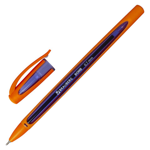 Ручка шариковая масляная BRAUBERG "BOMB GT Color", СИНЯЯ,