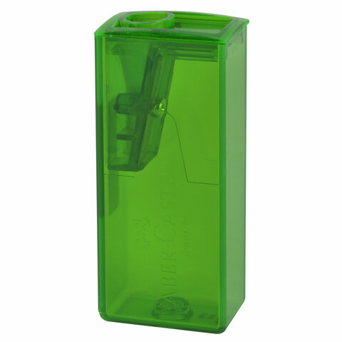 Точилка FABER-CASTELL, с контейнером, прямоугольная, пластиковая, детали