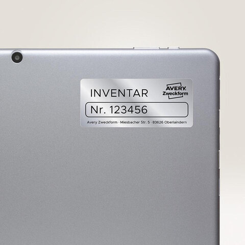 Этикетка самоклеящаяся 45,7х21,2 мм, 48 этикеток, полиэстер, серебро, 20 листов, Этикетка самоклеящаяся 45,7х21,2 мм, 48 этикеток, полиэстер, серебро, 20 листов,