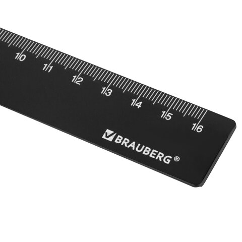 Линейка пластиковая 16 см, BRAUBERG, черная, 210828 Линейка пластиковая 16 см, BRAUBERG, черная, 210828