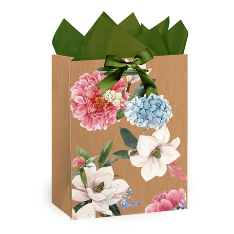 Пакет подарочный (1 штука) 18х10х23 см (M), "Flowers", ассорти, Пакет подарочный (1 штука) 18х10х23 см (M), "Flowers", ассорти,