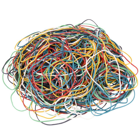 Резинки банковские универсальные диаметром 60 мм, BRAUBERG 500 г, цветные,