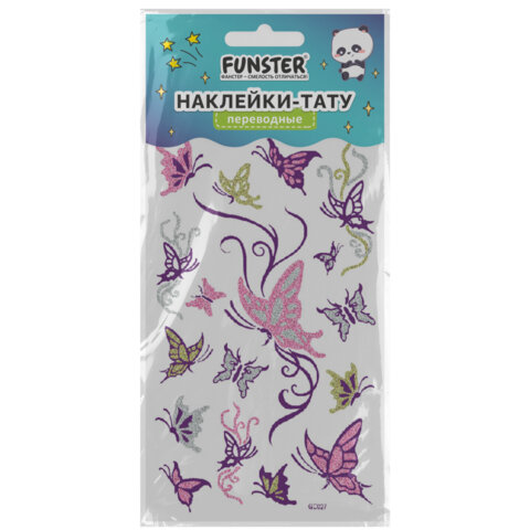 Наклейки-тату переводные "Блестящие", 15,5х9,5 см, ассорти 8 видов,