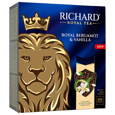 Чай RICHARD "Royal bergamot & vanilla" черный, 100 пакетиков в