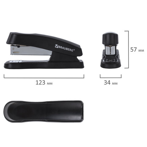 Степлер №24/6, 26/6 BRAUBERG "Standard+", до 30 листов, черный, 228608 Степлер №24/6, 26/6 BRAUBERG "Standard+", до 30 листов, черный, 228608