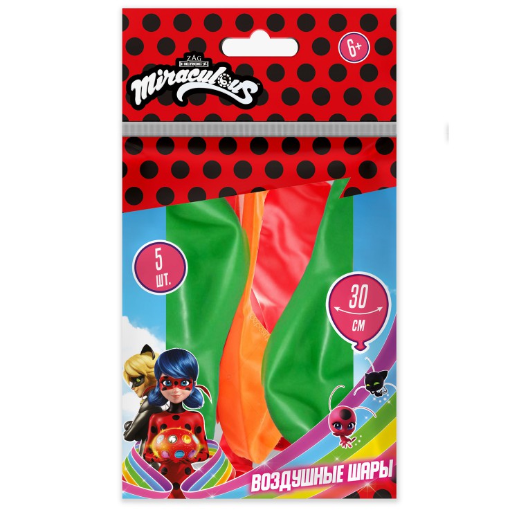Воздушные шарики «Леди Баг и Супер-Кот» 30 см, 5 штук Воздушные шарики «Леди Баг и Супер-Кот» 30 см, 5 штук