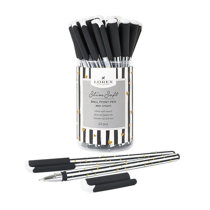 Ручка масляная LOREX B&W.STRAPS серия Slim Soft 0,50 мм, синий. LXOPSS-BW2 Ручка масляная LOREX B&W.STRAPS серия Slim Soft 0,50 мм, синий. LXOPSS-BW2
