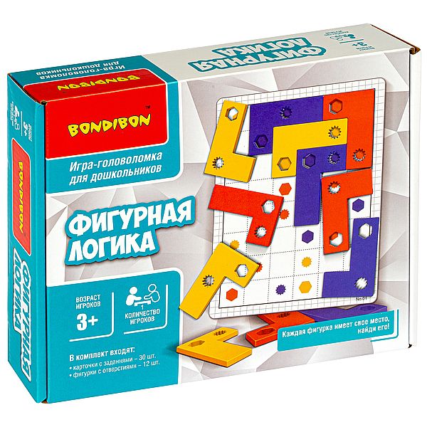 Логическая игра для дошкольников Bondibon «ФИГУРНАЯ ЛОГИКА» Логическая игра для дошкольников Bondibon «ФИГУРНАЯ ЛОГИКА»