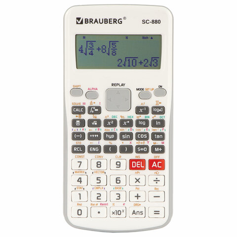 Калькулятор инженерный двухстрочный BRAUBERG SC-880-N (165х84 мм), 417 функций,