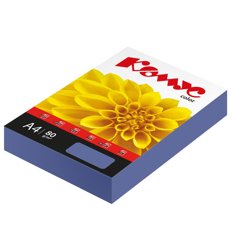 Бумага цветная Комус Color (кобальт интенсив) 80г, А4, 500 л. Бумага цветная Комус Color (кобальт интенсив) 80г, А4, 500 л.