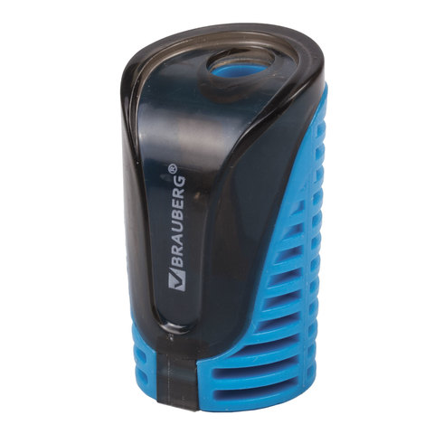 Точилка BRAUBERG "Cell" с контейнером, пластиковая, овальная, цвет