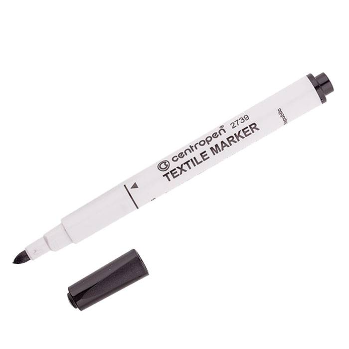 Маркер спец. CENTROPEN TEXTILE 1,8 мм черный круглый: 2739/01-12 штр.: Маркер спец. CENTROPEN TEXTILE 1,8 мм черный круглый: 2739/01-12 штр.: