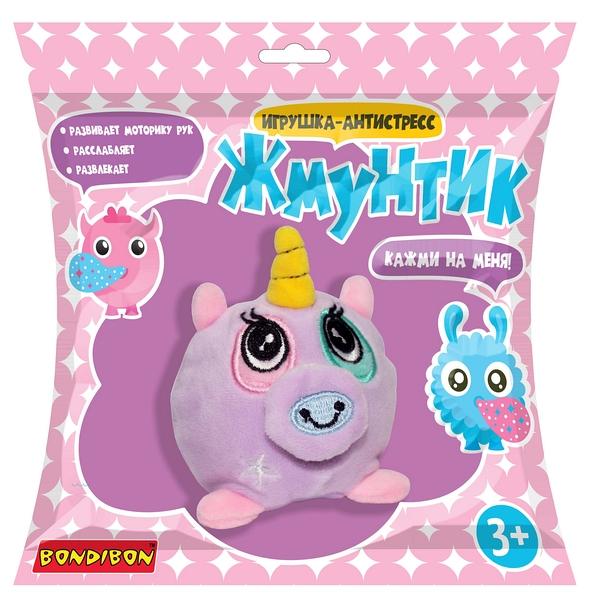 Плюшевая игрушка-антистресс Bondibon «ЖМУНТИК», единорог Плюшевая игрушка-антистресс Bondibon «ЖМУНТИК», единорог