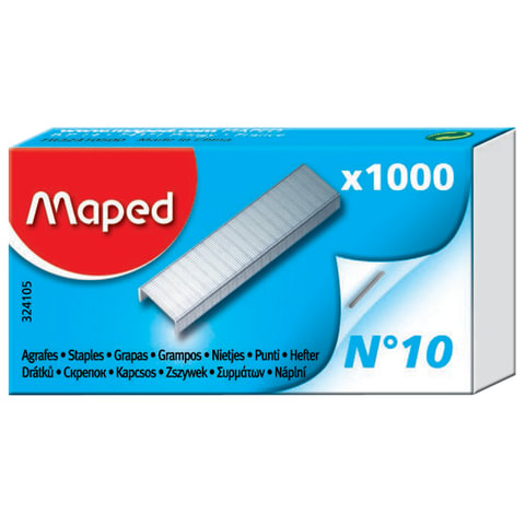 Скобы для степлера MAPED (Франция) № 10, 1000 штук, в картонной коробке, до 20 Скобы для степлера MAPED (Франция) № 10, 1000 штук, в картонной коробке, до 20