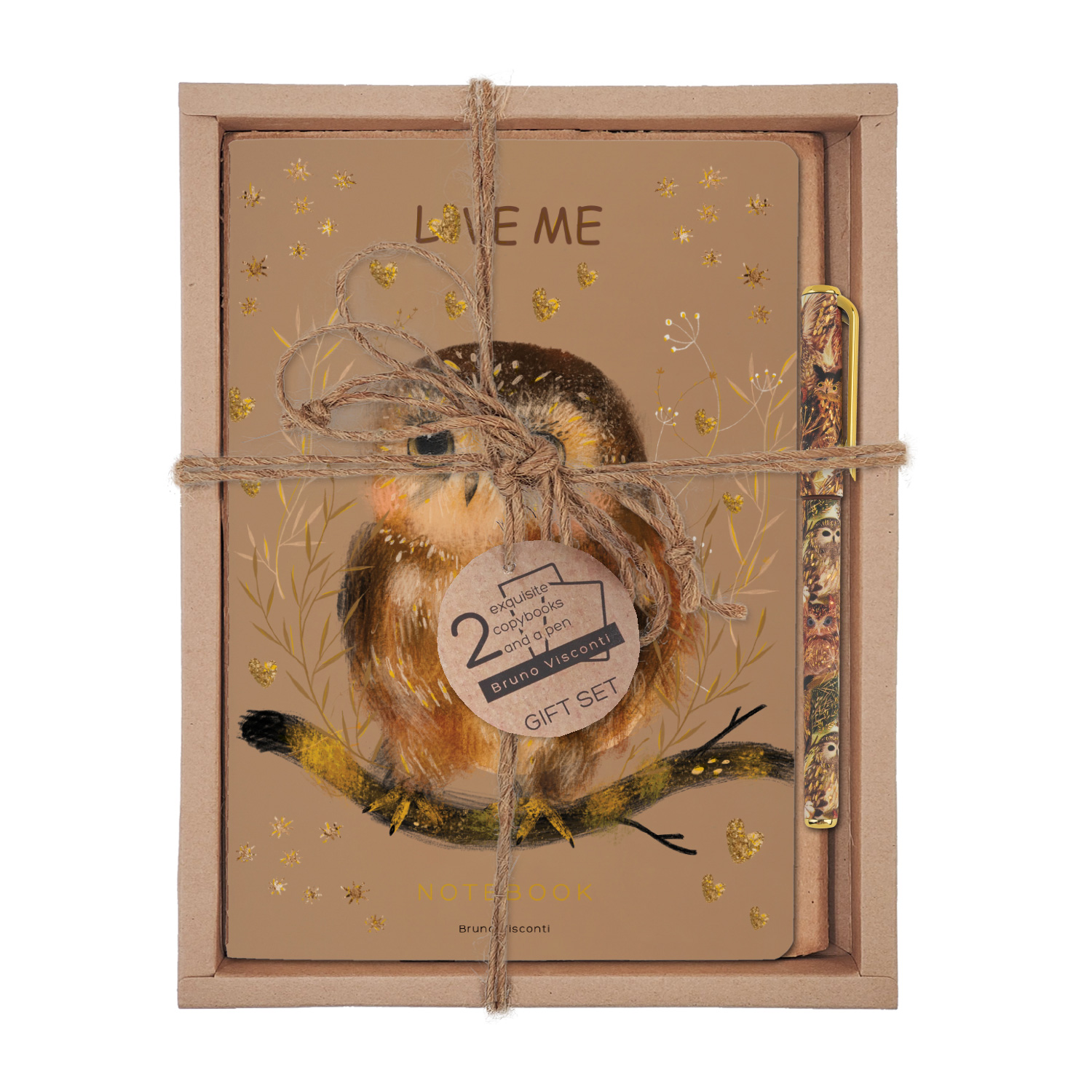 НАБОР ПОДАРОЧНЫЙ "Love me.Совушка" (ДВЕ ТЕТРАДИ BV И РУЧКА) НАБОР ПОДАРОЧНЫЙ "Love me.Совушка" (ДВЕ ТЕТРАДИ BV И РУЧКА)