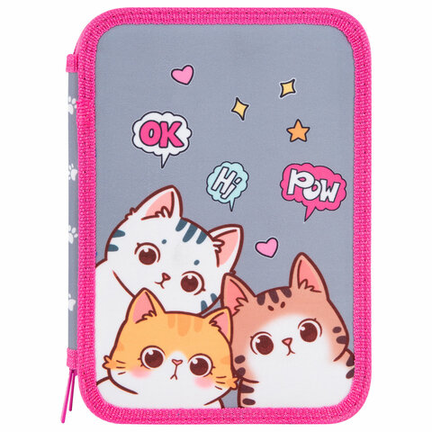 Пенал BRAUBERG, 2 отделения, полиэстер, 21х14 см, "Hi there", 273536 Пенал BRAUBERG, 2 отделения, полиэстер, 21х14 см, "Hi there", 273536