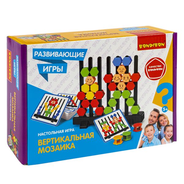 Развивающая настольная игра "ВЕРТИКАЛЬНАЯ МОЗАИКА" Bondibon Развивающая настольная игра "ВЕРТИКАЛЬНАЯ МОЗАИКА" Bondibon