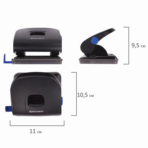 Дырокол металлический BRAUBERG "Super", до 30 листов, черный, 229092 Дырокол металлический BRAUBERG "Super", до 30 листов, черный, 229092
