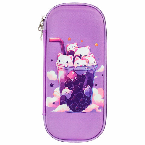 Пенал ЮНЛАНДИЯ, 1 отделение, карман, полиэстер/EVA, 22х10х5 см, Bubble tea,