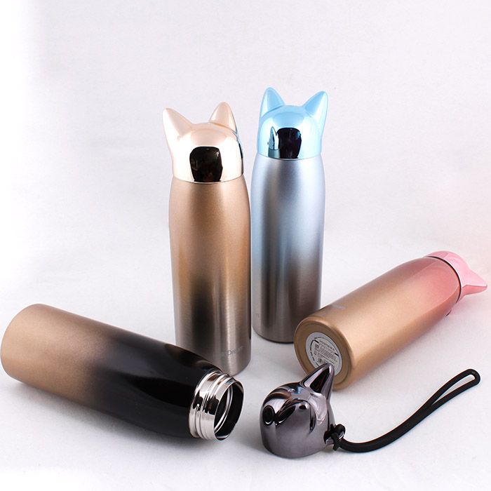 Бутылка (термос) для воды 300мл "Кошка" цвет ассорти Бутылка (термос) для воды 300мл "Кошка" цвет ассорти