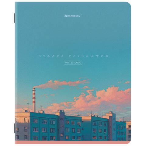 Тетради ДЭК А5 48 л. КОМПЛЕКТ 5 шт. BRAUBERG скоба, клетка, матовая ламинация,