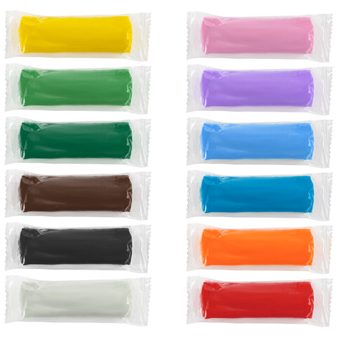 Пластилин на растительной основе (тесто для лепки) ПИФАГОР, 12 цветов, 360 г, Пластилин на растительной основе (тесто для лепки) ПИФАГОР, 12 цветов, 360 г,