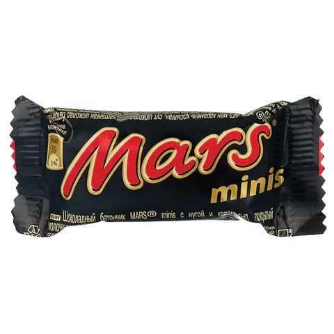 Батончики шоколадные мини MARS "Minis" с нугой и карамелью в молочном Батончики шоколадные мини MARS "Minis" с нугой и карамелью в молочном