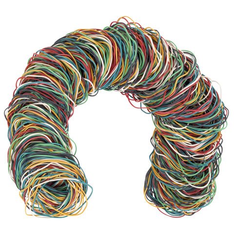 Резинки банковские универсальные диаметром 60 мм, BRAUBERG 500 г, цветные,