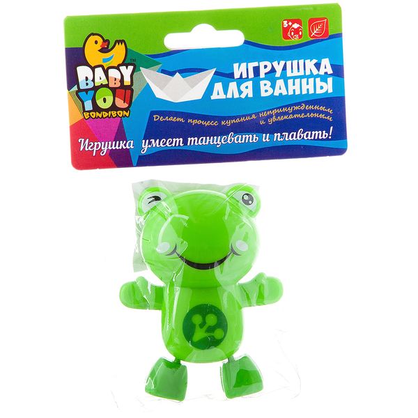 Игрушка для купания Bondibon, Лягушка, танцует, плавает, pvc, арт. M7034 Игрушка для купания Bondibon, Лягушка, танцует, плавает, pvc, арт. M7034