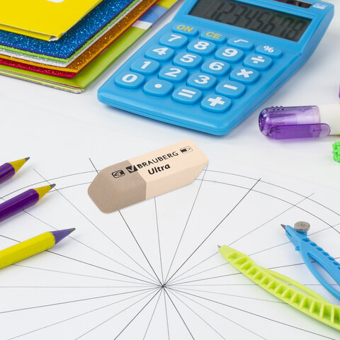 Ластики BRAUBERG "Ultra" 6 шт., размер ластика 41х14х8 мм, серо-белые, Ластики BRAUBERG "Ultra" 6 шт., размер ластика 41х14х8 мм, серо-белые,