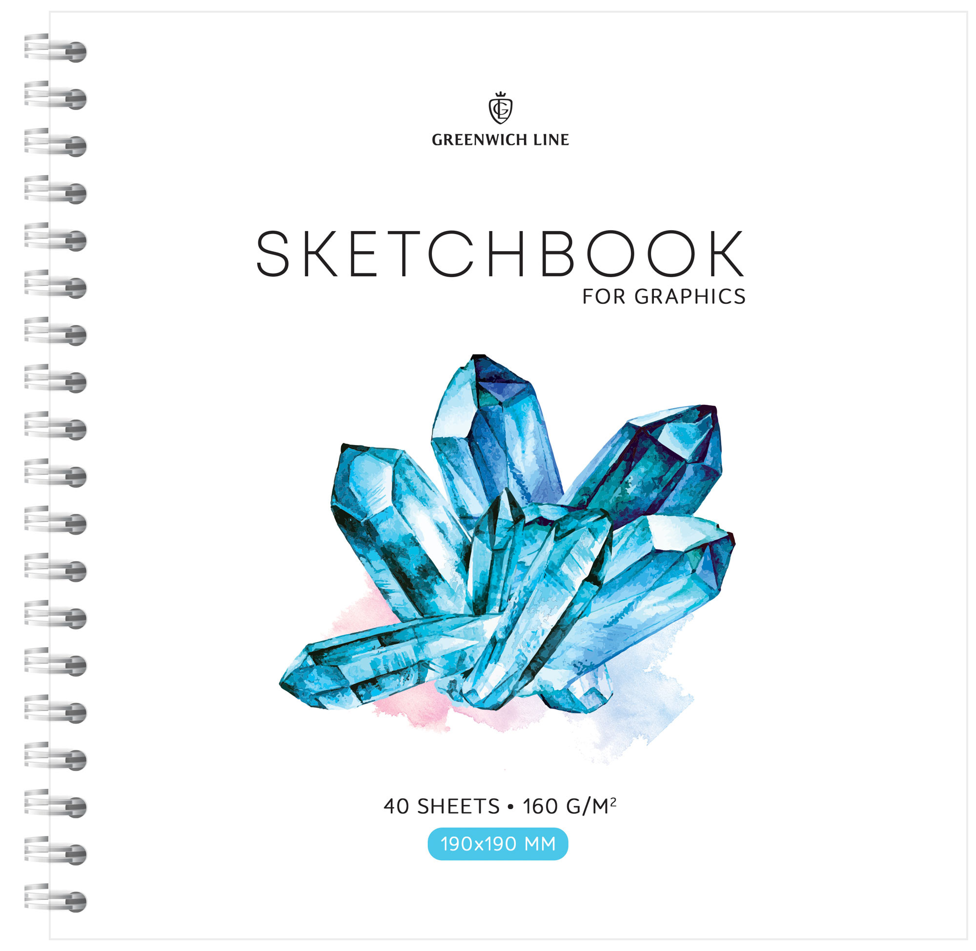 Скетчбук для графики и эскизов 40л., 190*190 Greenwich Line "Crystal. Скетчбук для графики и эскизов 40л., 190*190 Greenwich Line "Crystal.