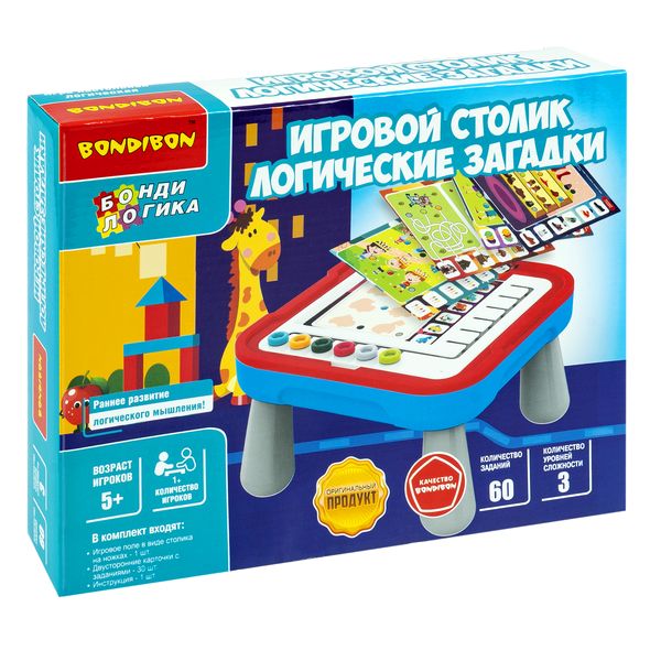 Игра настольная логическая БондиЛогика Bondibon "ИГРОВОЙ СТОЛИК, ЛОГИЧЕСКИЕ Игра настольная логическая БондиЛогика Bondibon "ИГРОВОЙ СТОЛИК, ЛОГИЧЕСКИЕ