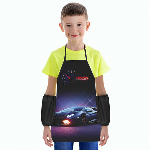 Фартук с нарукавниками для уроков труда ЮНЛАНДИЯ, регулировка по росту, 46х54