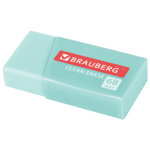 Ластик BRAUBERG "PASTEL MATTE", 50х24х10 мм, прямоугольный, картонный