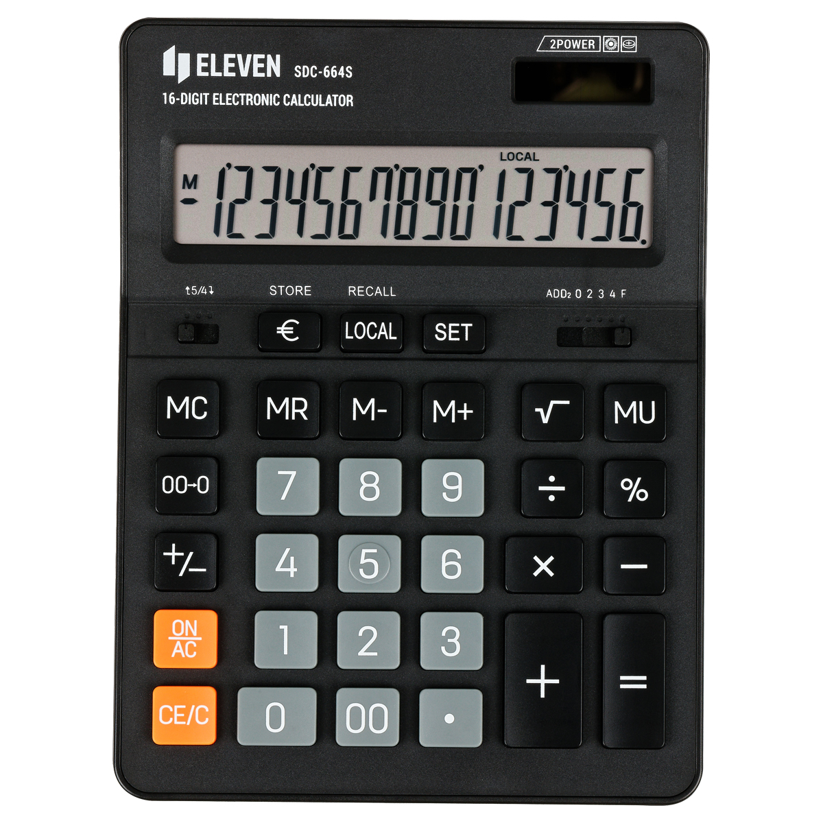 Калькулятор настольный Eleven SDC-664S, 16 разрядов, двойное питание, Калькулятор настольный Eleven SDC-664S, 16 разрядов, двойное питание,