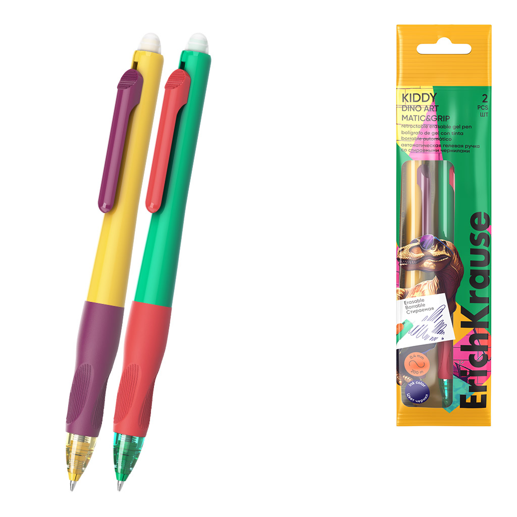 Набор из 2 ручек гелевых автоматических сo стираемыми чернилами ErichKrause Набор из 2 ручек гелевых автоматических сo стираемыми чернилами ErichKrause