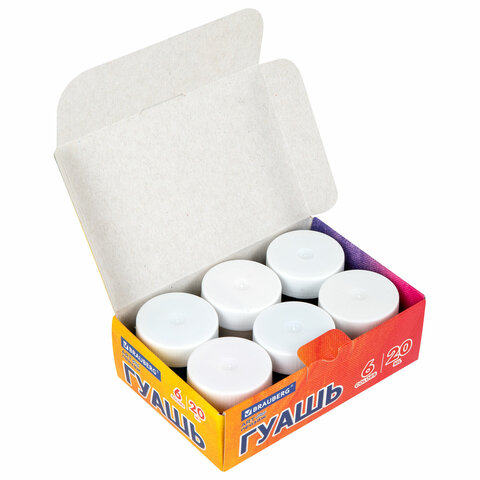 Гуашь BRAUBERG "ART ПЕЙЗАЖ", 6 цветов по 20 мл, 192555 Гуашь BRAUBERG "ART ПЕЙЗАЖ", 6 цветов по 20 мл, 192555