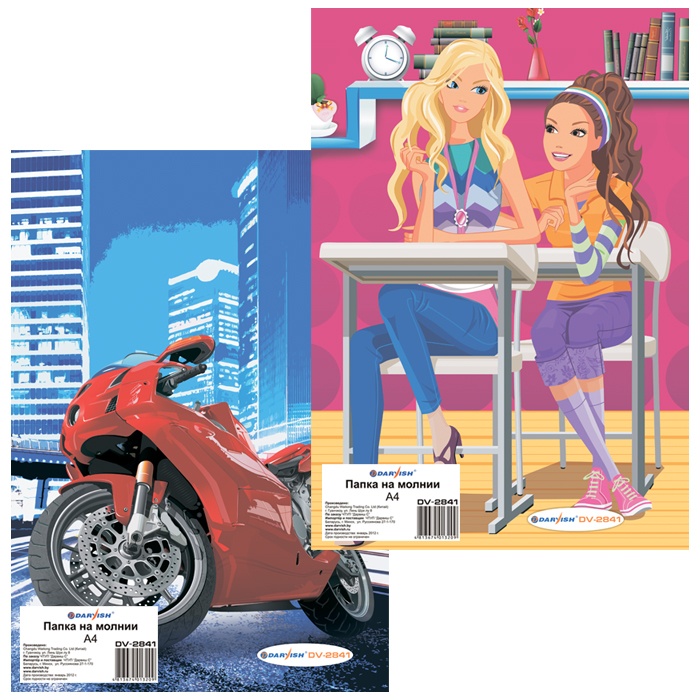 Папка для тетрадей А4 на молнии с рисунком "Darvish" Папка для тетрадей А4 на молнии с рисунком "Darvish"