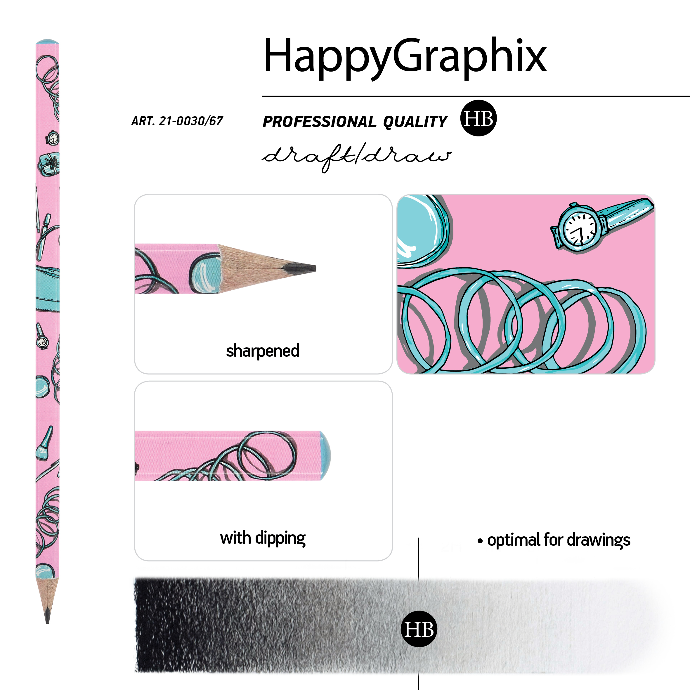 КАРАНДАШ ЧЕРНОГРАФИТОВЫЙ "HappyGraphix. Life Style. Pink dream" НВ КАРАНДАШ ЧЕРНОГРАФИТОВЫЙ "HappyGraphix. Life Style. Pink dream" НВ
