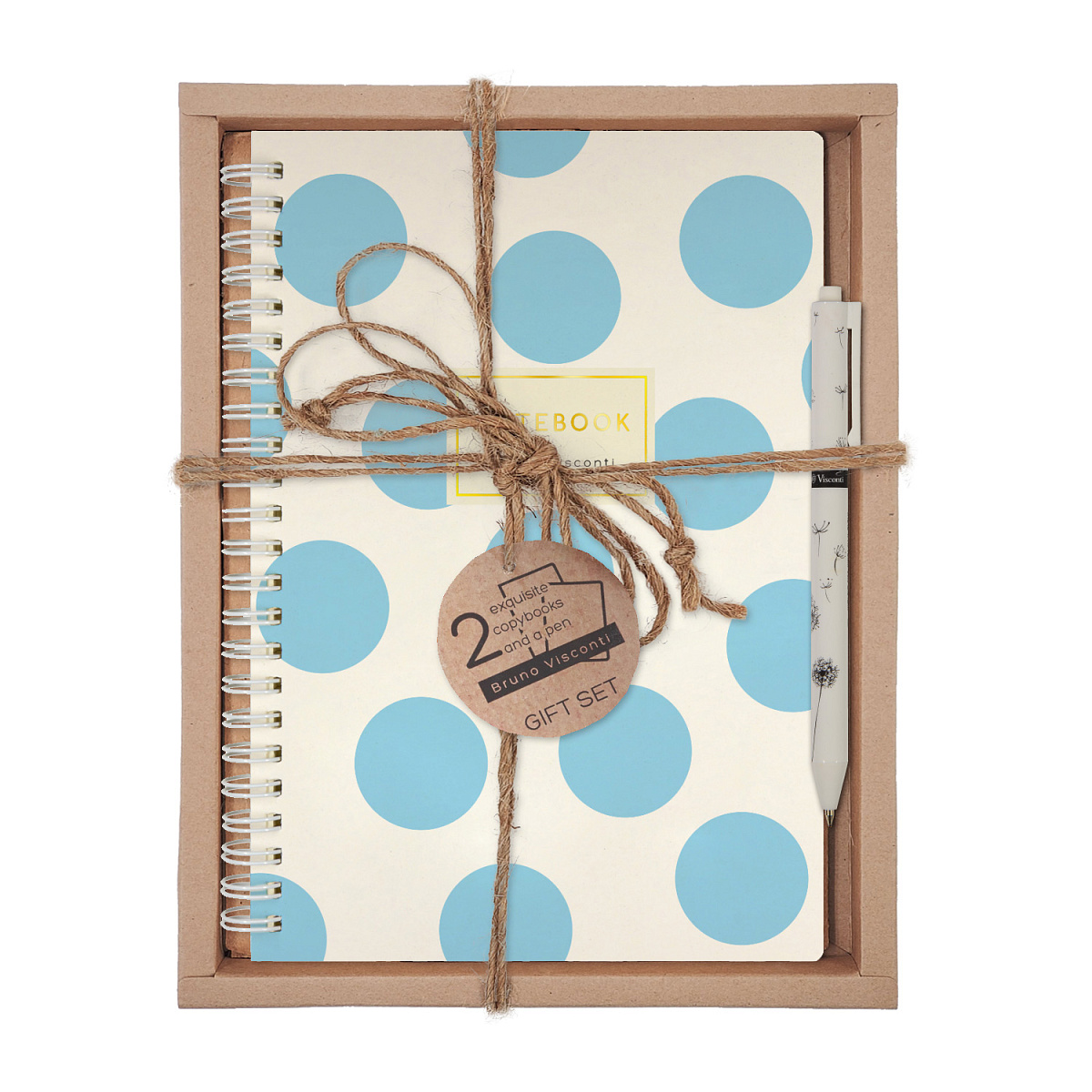 НАБОР ПОДАРОЧНЫЙ "LIGHT BLUE POLKA DOTS" (ТЕТРАДЬ BV НА ГРЕБНЕ В НАБОР ПОДАРОЧНЫЙ "LIGHT BLUE POLKA DOTS" (ТЕТРАДЬ BV НА ГРЕБНЕ В